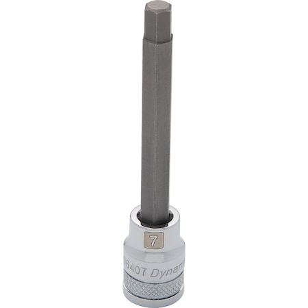 Dynamic Tools 3/8" Drive Metric Hex Head, 4mm Long Bit, Chrome Finish Socket D006404